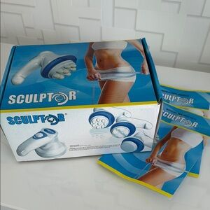 Electric Handheld Bidy Sculptor Massager - White/Blue